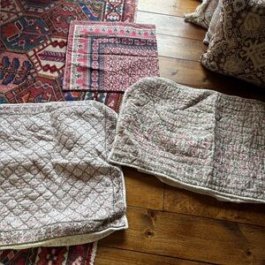 3pc Pottery Barn indian block stamp Cotton pillowcases 20x20 throw Euro & king